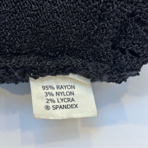 Bette Paige Y2K Beaded Bell Sleeve Babydoll Crochet Sweater Black Medium - Picture 9 of 10